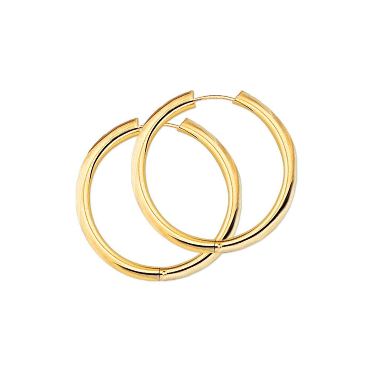 Oorringen 3,0 mm ronde buis 14k geelgoud