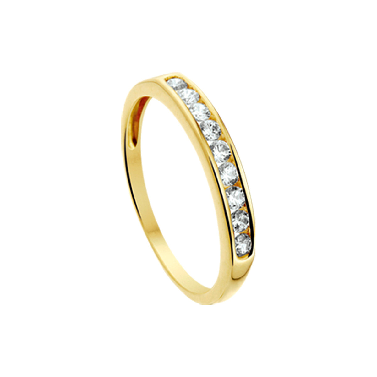 Ring zirkonia 14k geelgoud