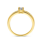 Ring zirkonia 14k geelgoud