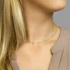 Collier anker gediamanteerd 1,1 mm 14k geelgoud