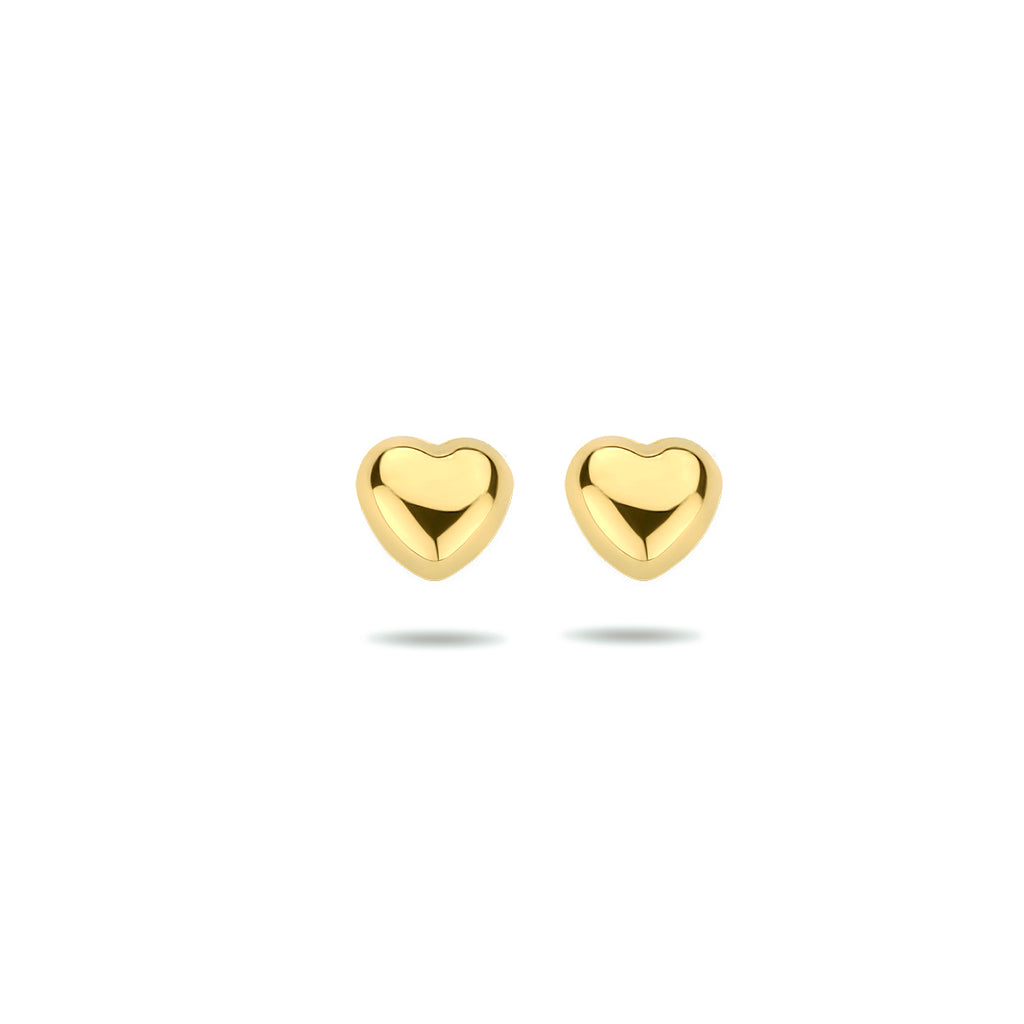 Oorknoppen hart 14k geelgoud