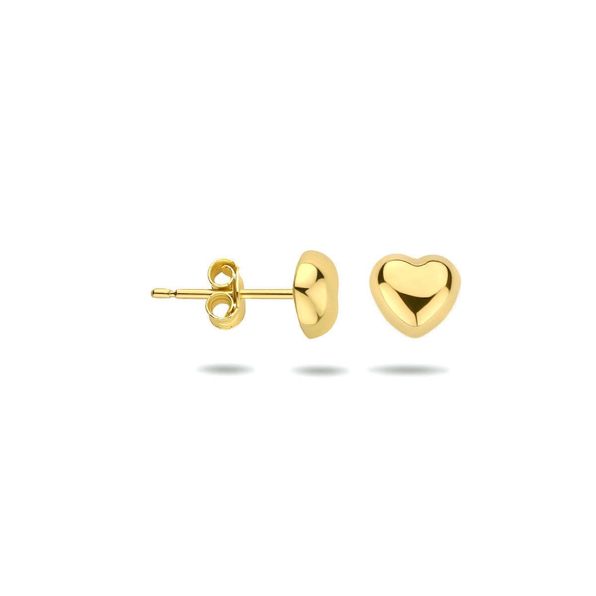 Oorknoppen hart 14k geelgoud
