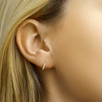 Klapoorringen zirkonia 14k geelgoud