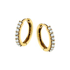 Klapoorringen zirkonia 14k geelgoud