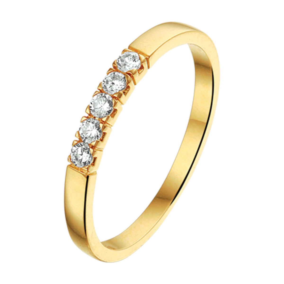 Ring zirkonia 14k geelgoud