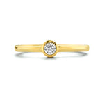 Ring zirkonia 14k geelgoud