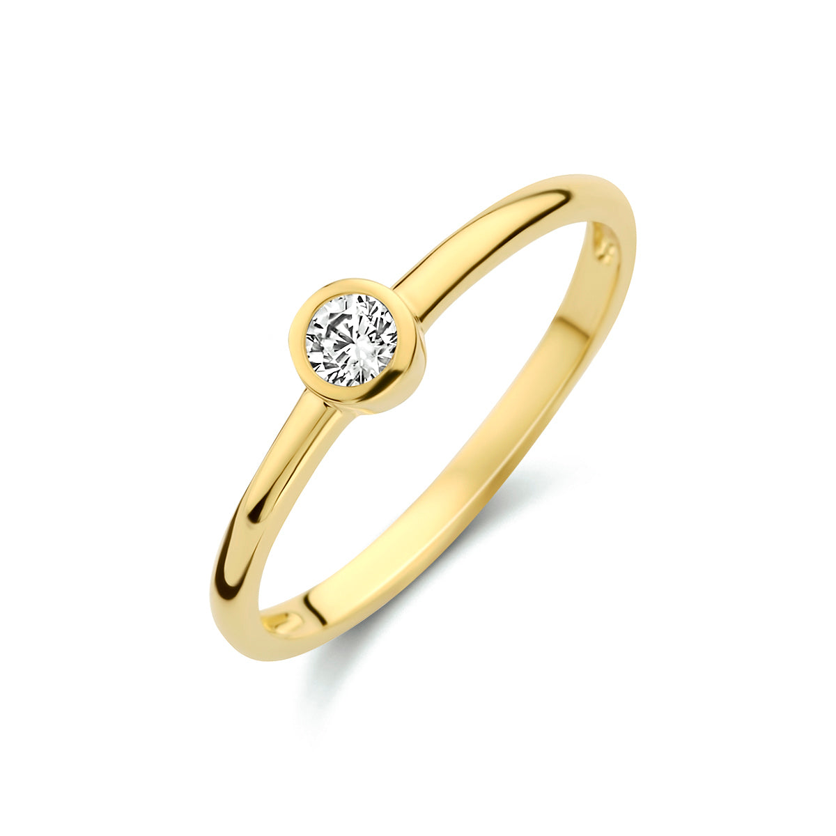 Ring zirkonia 14k geelgoud