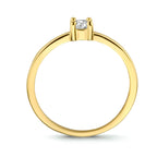 Ring zirkonia 14k geelgoud