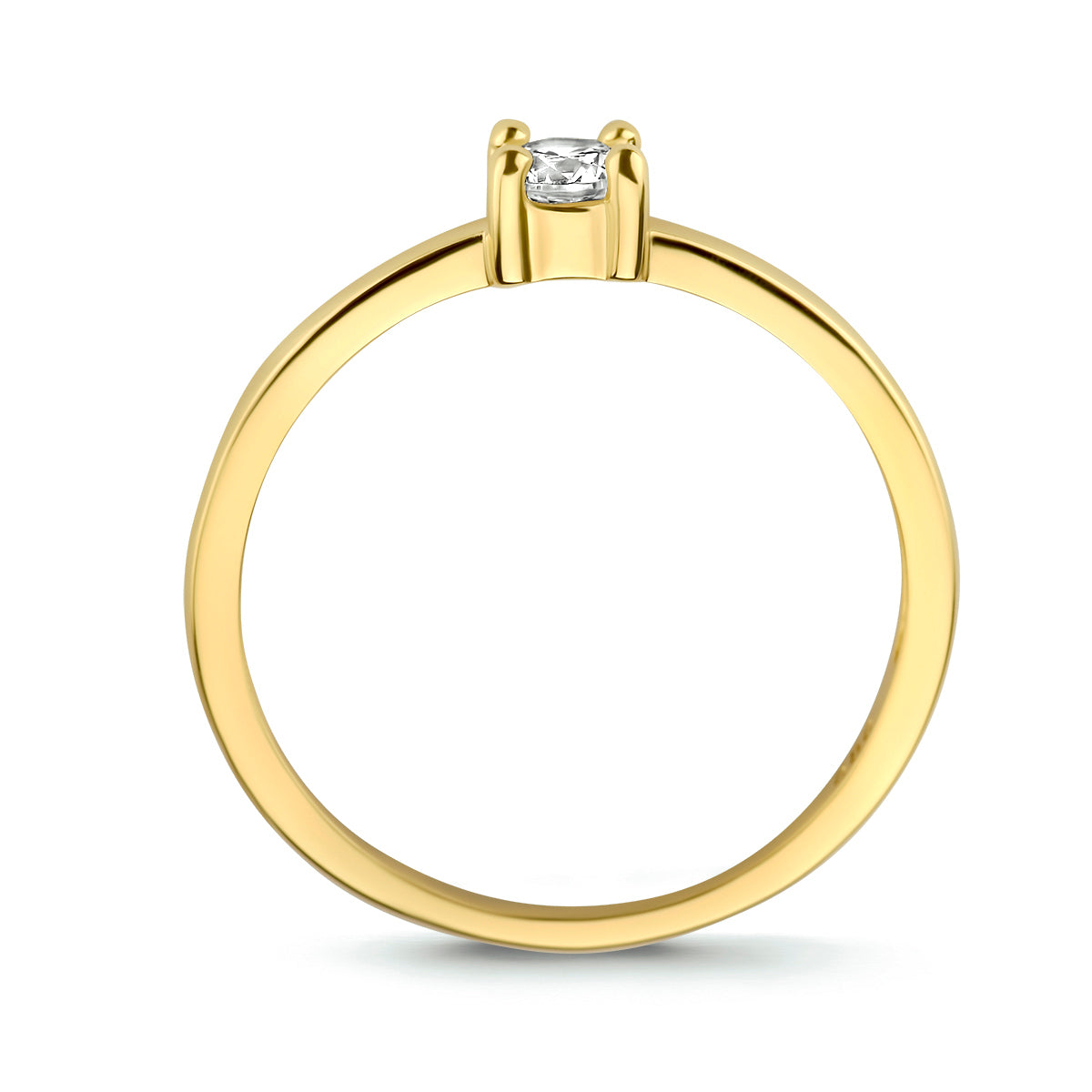Ring zirkonia 14k geelgoud