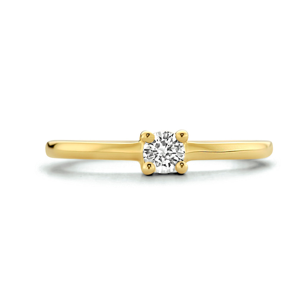 Ring zirkonia 14k geelgoud