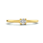 Ring zirkonia 14k geelgoud