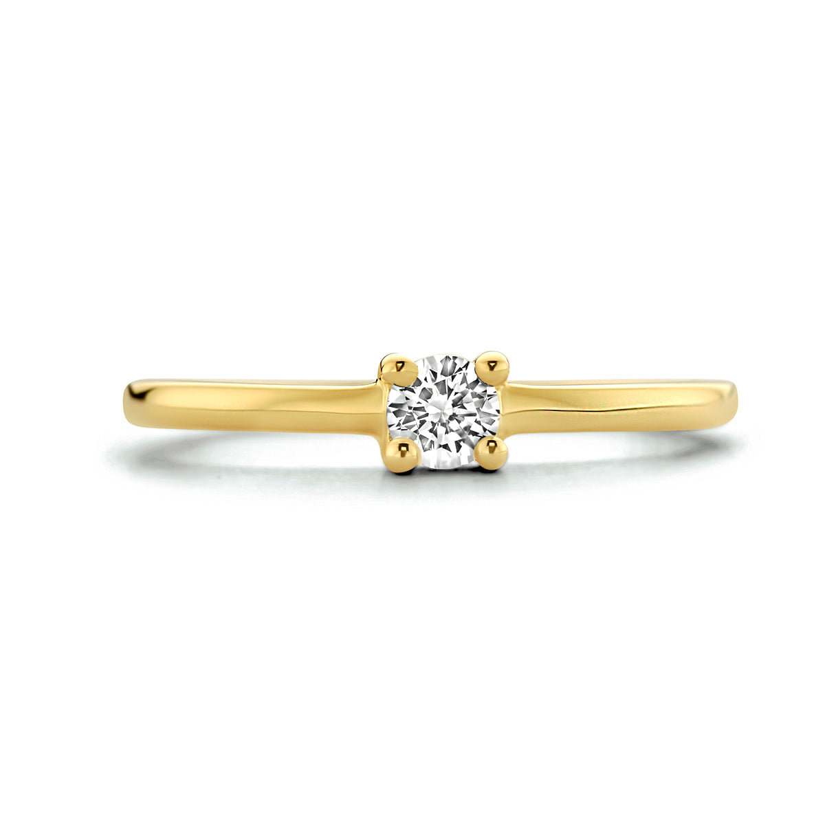 Ring zirkonia 14k geelgoud