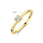 Ring zirkonia 14k geelgoud