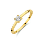Ring zirkonia 14k geelgoud