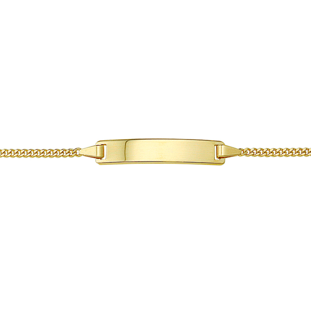 Graveerarmband gourmette plaat 5,0 mm 14k geelgoud