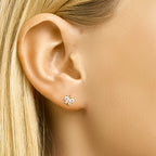 Oorknoppen vlinder zirkonia 14k geelgoud