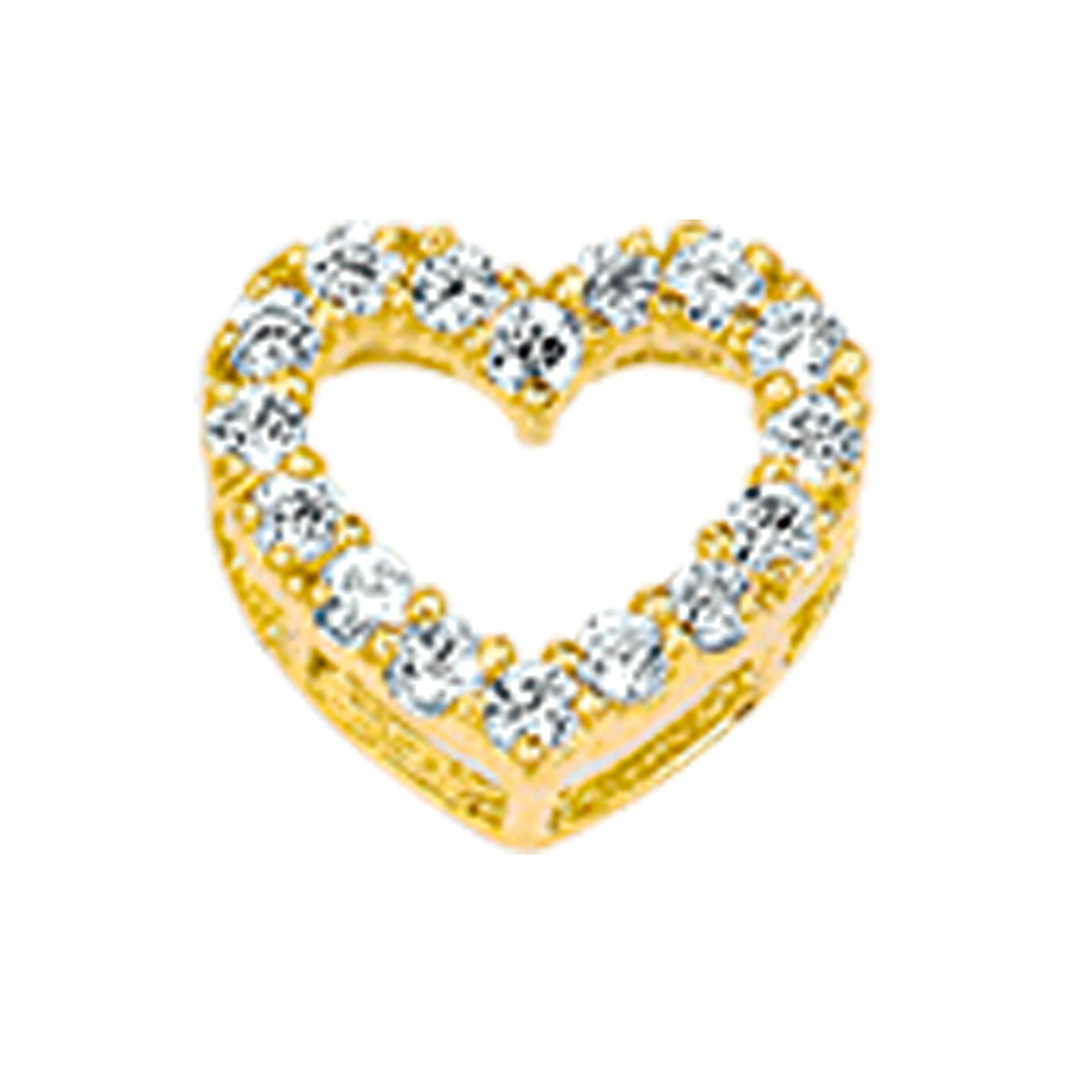 Hanger hart zirkonia 14k geelgoud