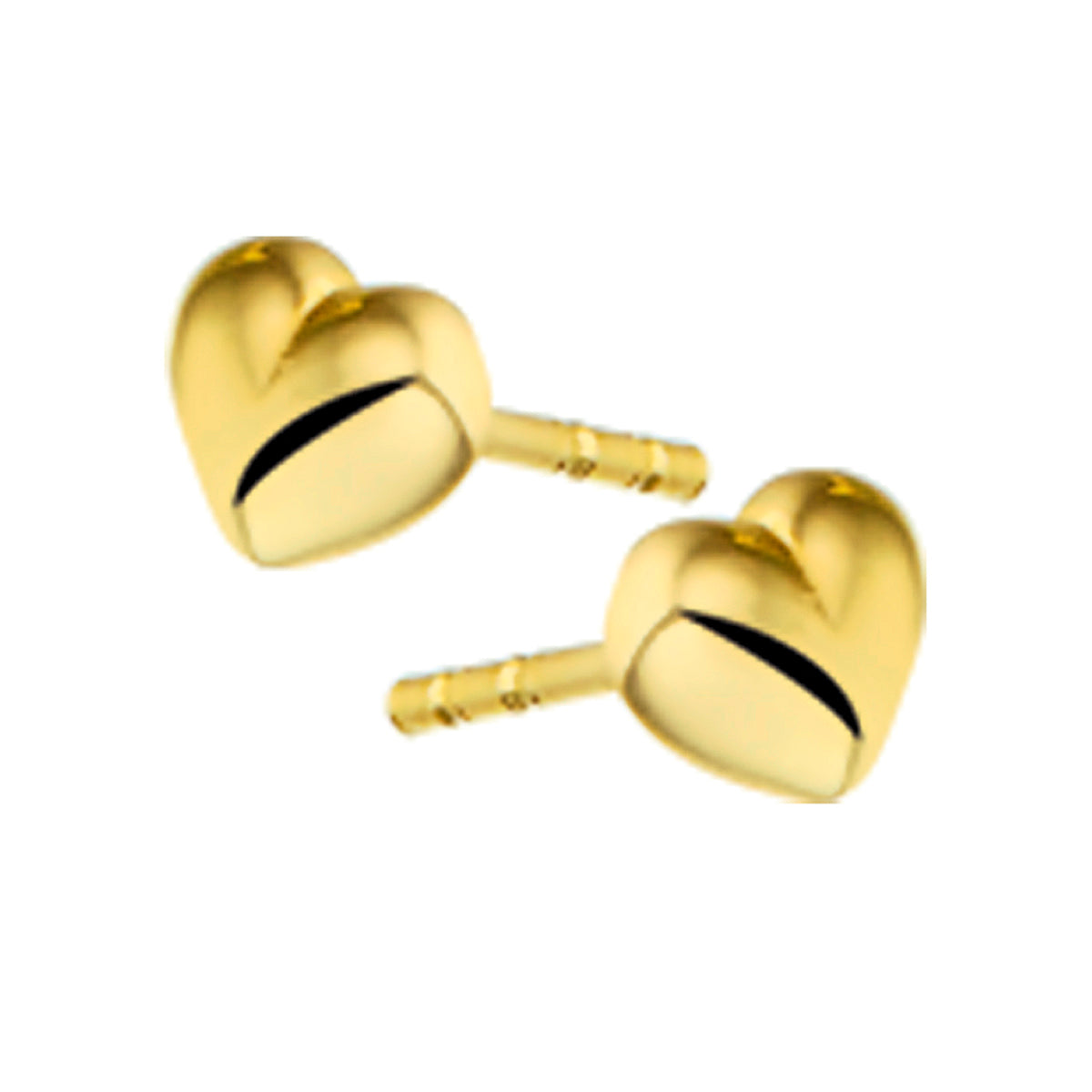 Oorknoppen hart 14k geelgoud