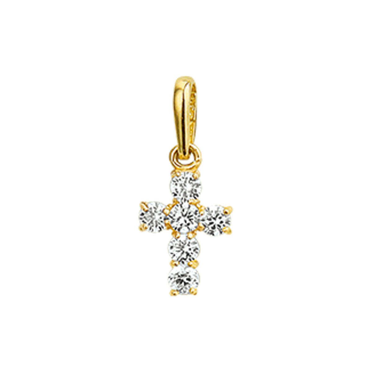 Hanger kruis zirkonia 14k geelgoud