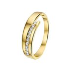 Ring zirkonia 14k geelgoud