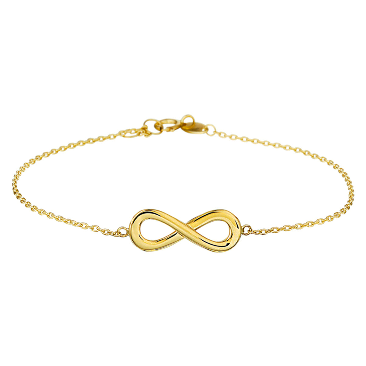 Armband infinity 17.5 + 1 cm 14k geelgoud