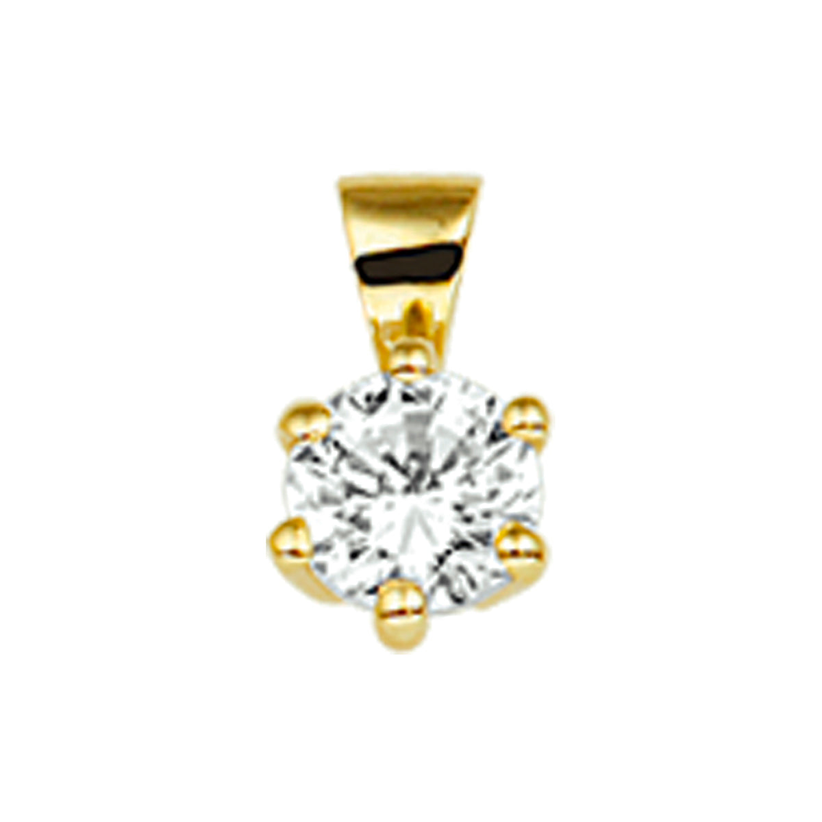 Hanger zirkonia 14k geelgoud