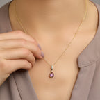 Hanger amethist 14k geelgoud