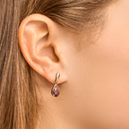 Oorhangers amethist 14k geelgoud