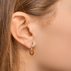 Oorhangers citrien 14k geelgoud