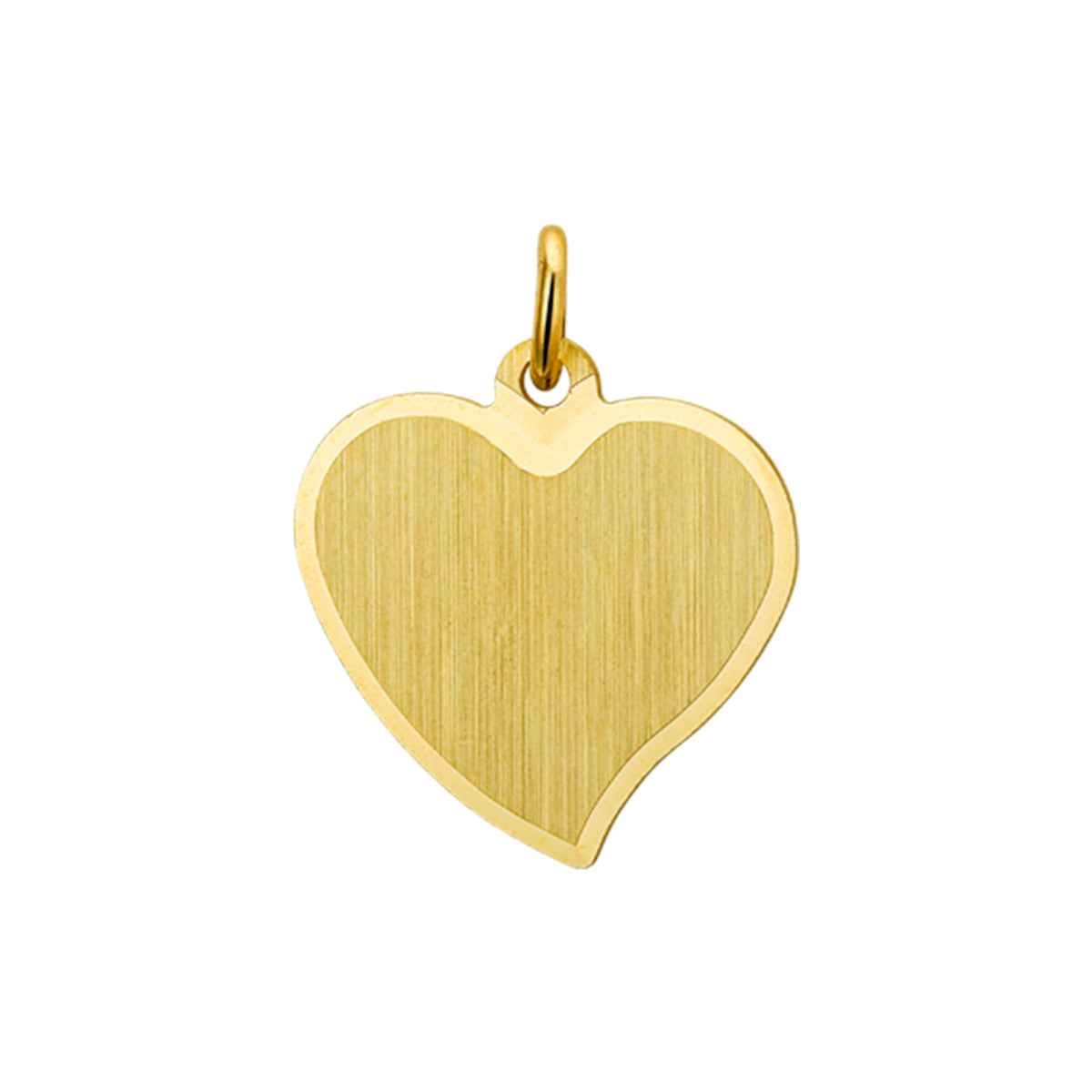 Graveerhanger hart mat gediamanteerd 14k geelgoud