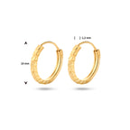 Oorringen 1,2 mm gediamanteerd 14k geelgoud