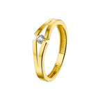 Ring zirkonia 14k geelgoud