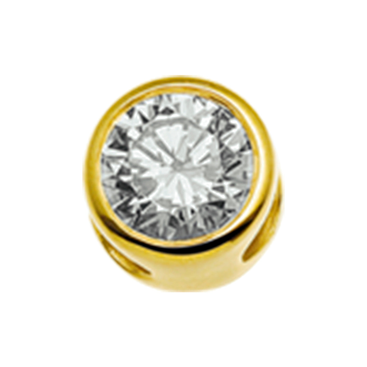 Hanger zirkonia 14k geelgoud