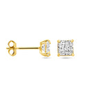 Oorknoppen zirkonia 14k geelgoud
