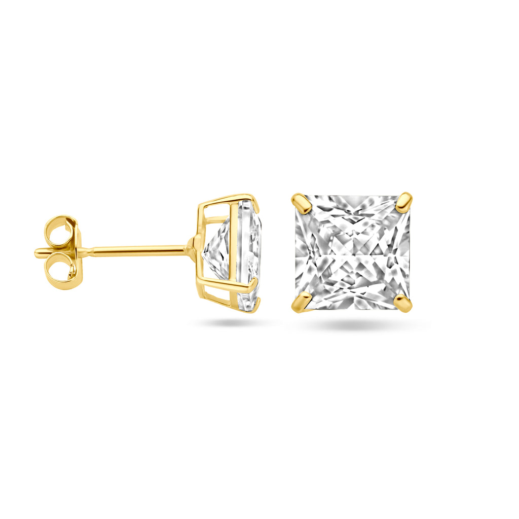 Oorknoppen zirkonia 14k geelgoud