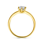 Ring zirkonia 14k geelgoud