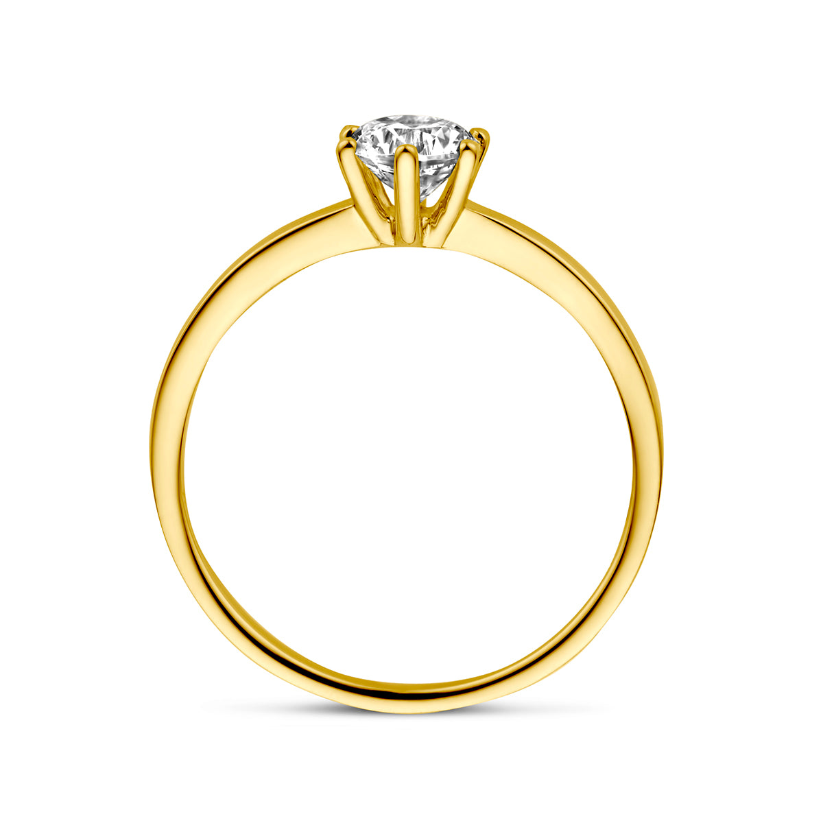 Ring zirkonia 14k geelgoud