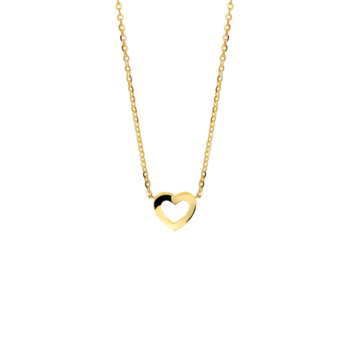 Collier hart 41 + 4 cm 14k geelgoud
