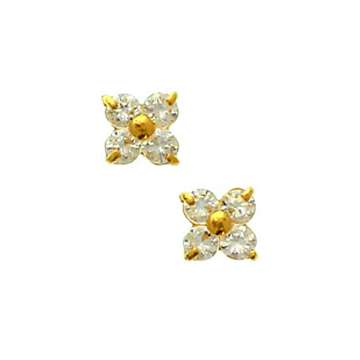 Oorknoppen bloem 14k geelgoud