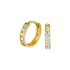 Klapoorringen zirkonia 14k geelgoud