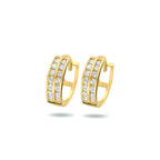 Klapoorringen zirkonia 14k geelgoud