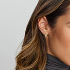 Klapoorringen zirkonia 14k geelgoud