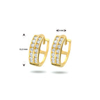 Klapoorringen zirkonia 14k geelgoud