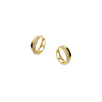 Klapoorringen zirkonia 14k geelgoud