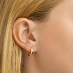 Klapoorringen zirkonia 14k geelgoud