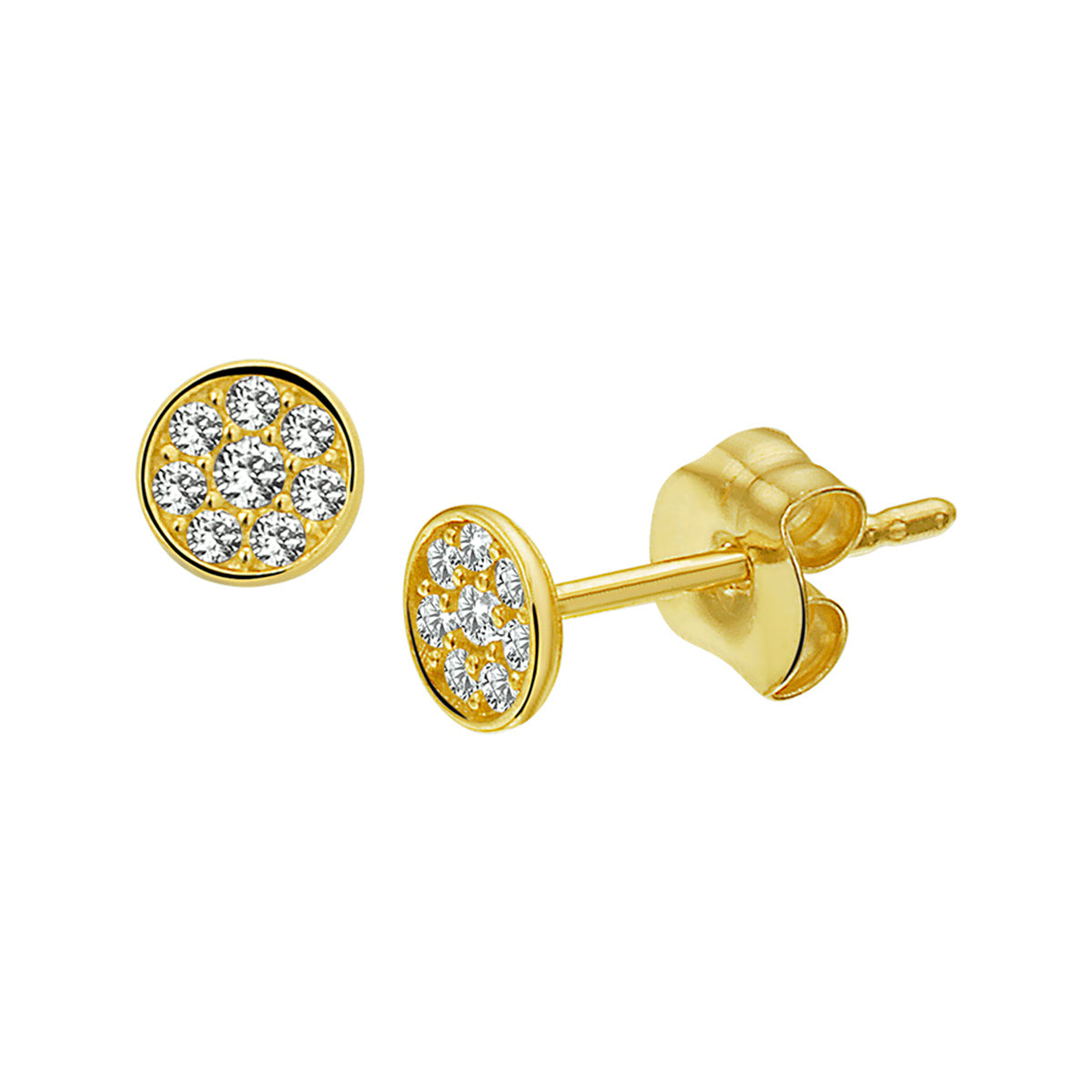 Oorknoppen zirkonia 14k geelgoud
