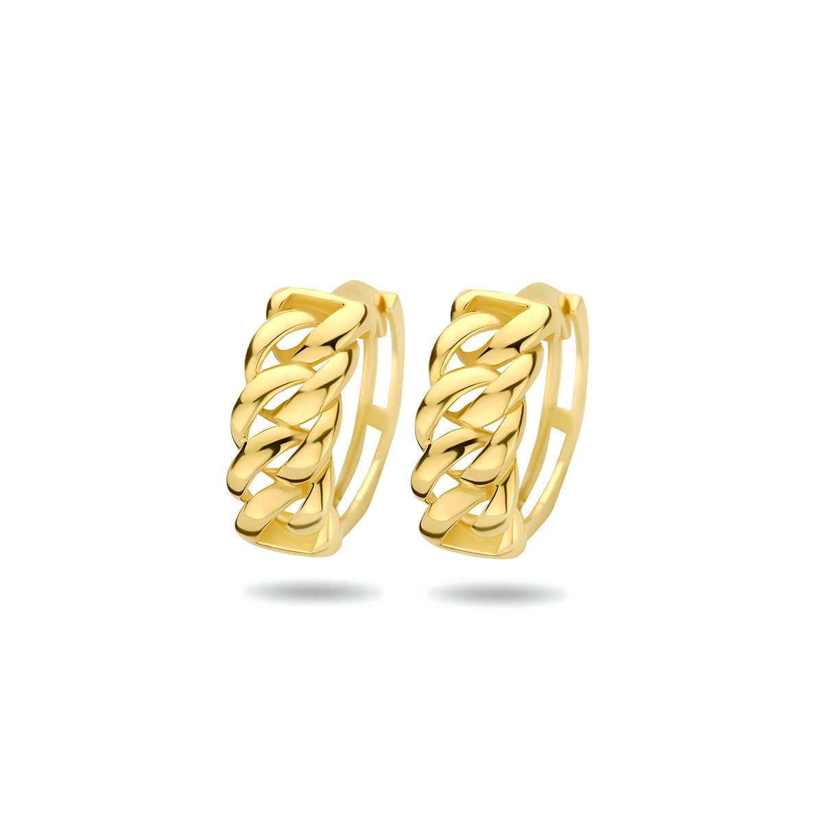 Klapoorringen gourmet 5 x 13 mm 14k geelgoud