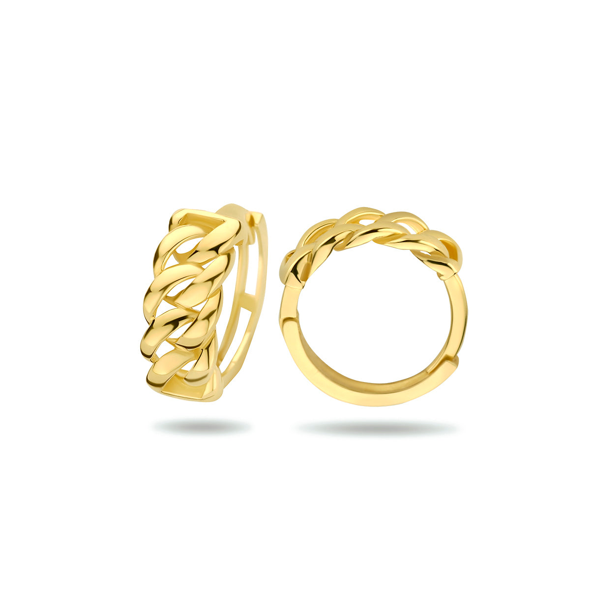 Klapoorringen gourmet 5 x 13 mm 14k geelgoud