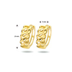 Klapoorringen gourmet 5 x 13 mm 14k geelgoud