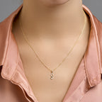 Hanger infinity zirkonia 14k geelgoud